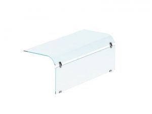 Aufsatzbord mit einseitig abgerundet glas geschlossen 3/1