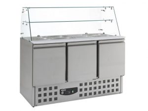 Gekühlte saladette mit glas 3 türen