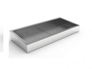 Gemahlenes eis behälter schief 4/1 gn aisi 304 wasserhahn an der bedienung seite
