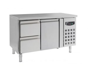 Kühltisch 282 Liter / 1 Tür und 2 Schubladen / 1360x700x850 mm