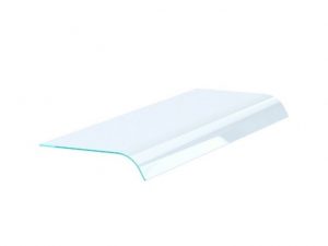 Aufsatzbord mit einseitig abgerundet glas 2/1