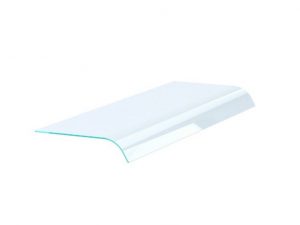 Aufsatzbord mit einseitig abgerundet glas für einbau eiswanne