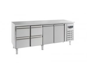 Kühltisch 553 Liter / 2 Türen und 4 Schubladen / 2230x700x850 mm