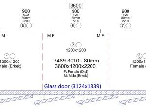 Kühlzelle 3600x1200x2200 mm mit 4 Glastüren
