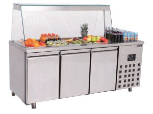 Saladette 3 türen 4x 1/1GN behälter