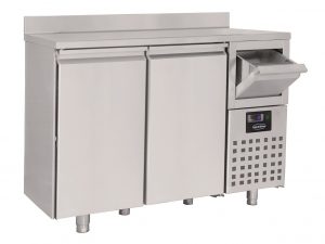 Kühltisch 550 Liter / 2 Türen und Schublade für Kaffee / 1580x600x1050 mm