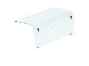 Aufsatzbord mit einseitig abgerundet Glas geschlossen 2/1